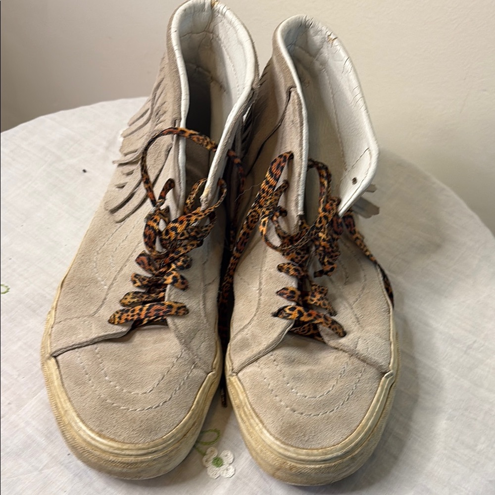 Vans Tan and White Moccasins with Classic Stitching